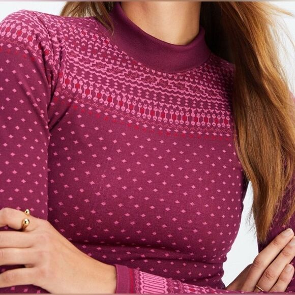 Fabletics Holly Outfit Christmas Fair Isle Long Sleeve Top /Leggings Long John’s - Picture 3 of 9